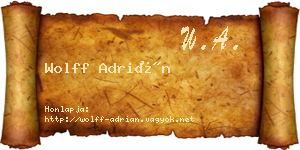Wolff Adrián névjegykártya